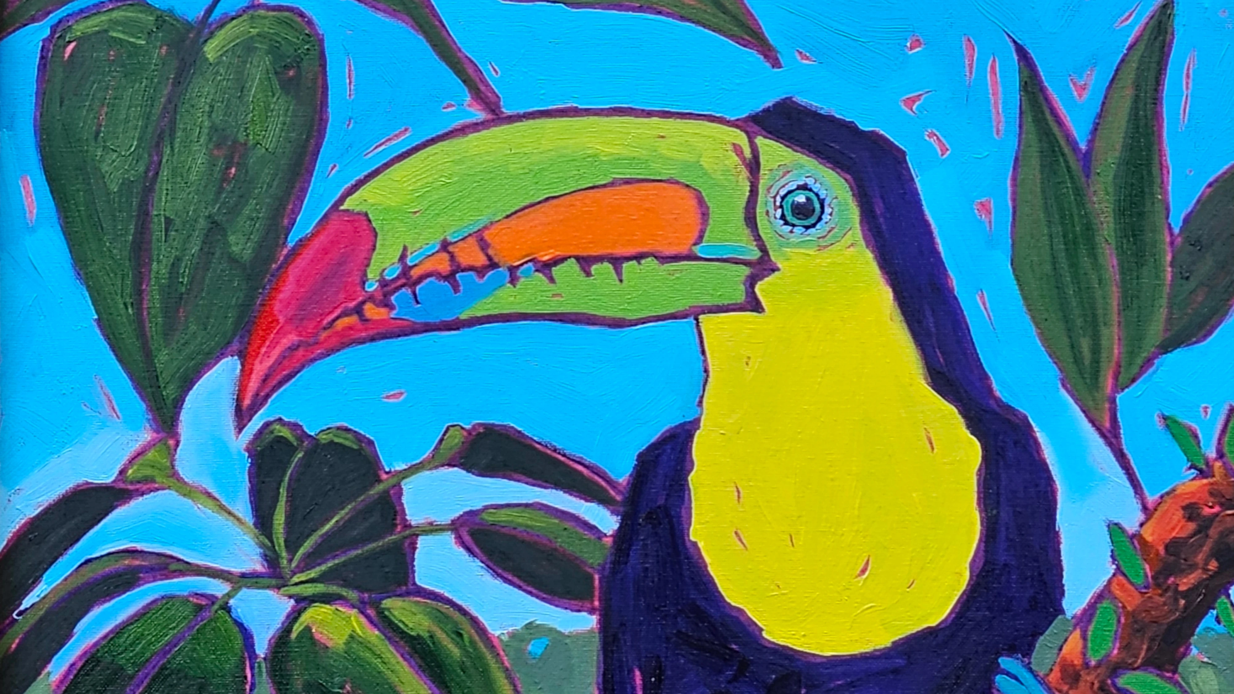 Oil Painting of Toucan by Gio Argentati